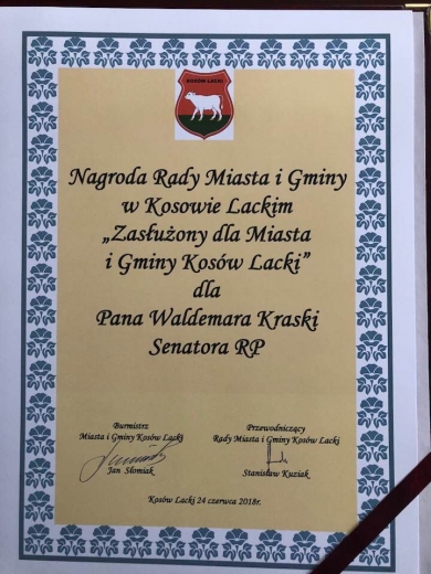 Nagroda „Zasłużony dla Miasta i Gminy Kosów Lacki”