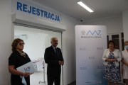 Otwarcie po remoncie punktu rejestracji pacjentów oraz wejścia do Szpitala Powiatowego w Sokołowie Podlaskim 