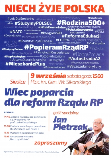 Wiec poparcia dla reform Rządu RP